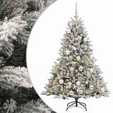 vidaXL Sapin de Noël artificiel avec boule de Noël 150 cm 150 LED Blanc chaud
