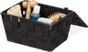 Panier de rangement sans marque avec couvercle pour maquillage de salle de bain - Panier en plastique 18 litres - Noir