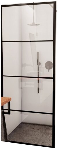 Boss & Wessing Bws inloopdouche frame 120x200 cm 8 mm nano glas mat zwart raster