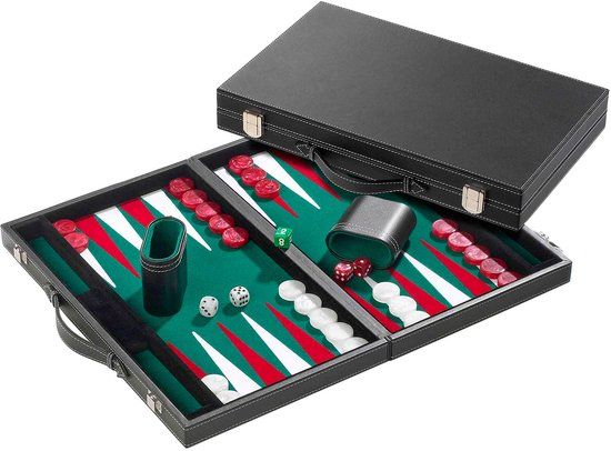 Philos Backgammon Medium Groen - Strategisch bordspel voor 2 spelers