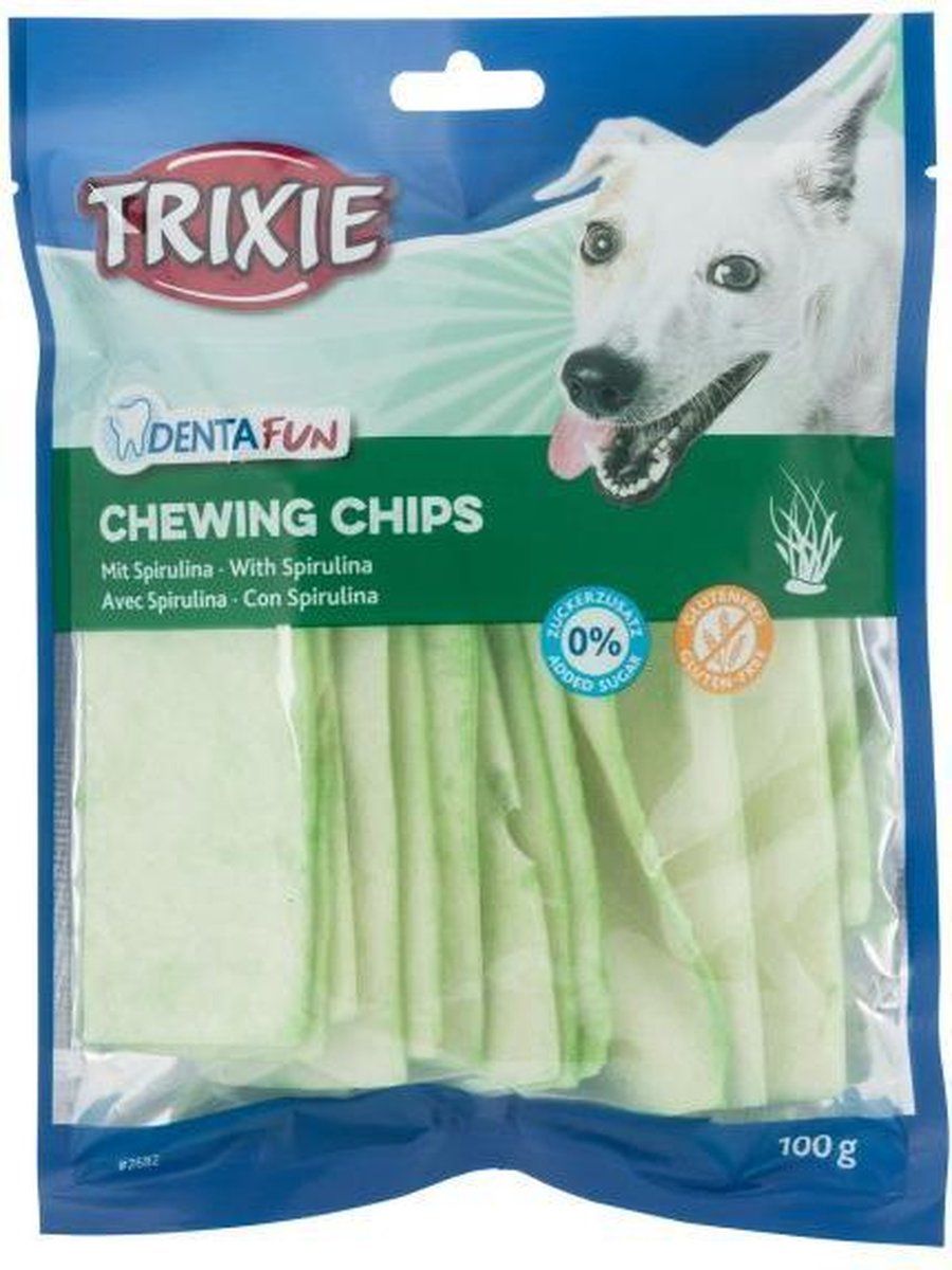 TRIXIE 5x100 gr denta fun spirulina chewing chips