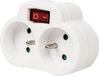 Biplite GAO Adaptateur de prise, 2x16A, avec interrupteur, conforme à la norme NF