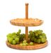 Merkloos Relaxdays serveerplateau - 2-laags - Ø 25 cm - bamboe