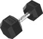 Tunturi Platinum Hexa Dumbbell - Rubber - 15 kg - Zwart