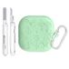 Samsung Étui en silicone gravé floral Galaxy Buds4/Buds4 Pro avec stylos de nettoyage - Vert matcha