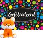 Keel Toys Pluche Vos Knuffel 14 cm met Gefeliciteerd A5 Wenskaart