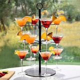 MikaMax Cocktail Tree - Cocktail Boom - Cocktail Standaard - Verstelbaar - Staal - Mat Zwart