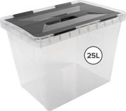 Sunware Onyx opbergbox 25L - 42.4x28.1x31.3 cm - Transparant/Grijs