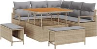 vidaXL Tuinbank Beige Polyrotan