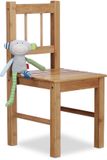 Relaxdays kinderfauteuil bamboe, HxBxD: 57x27x29 cm, kruk voor planten, houten stoeltje