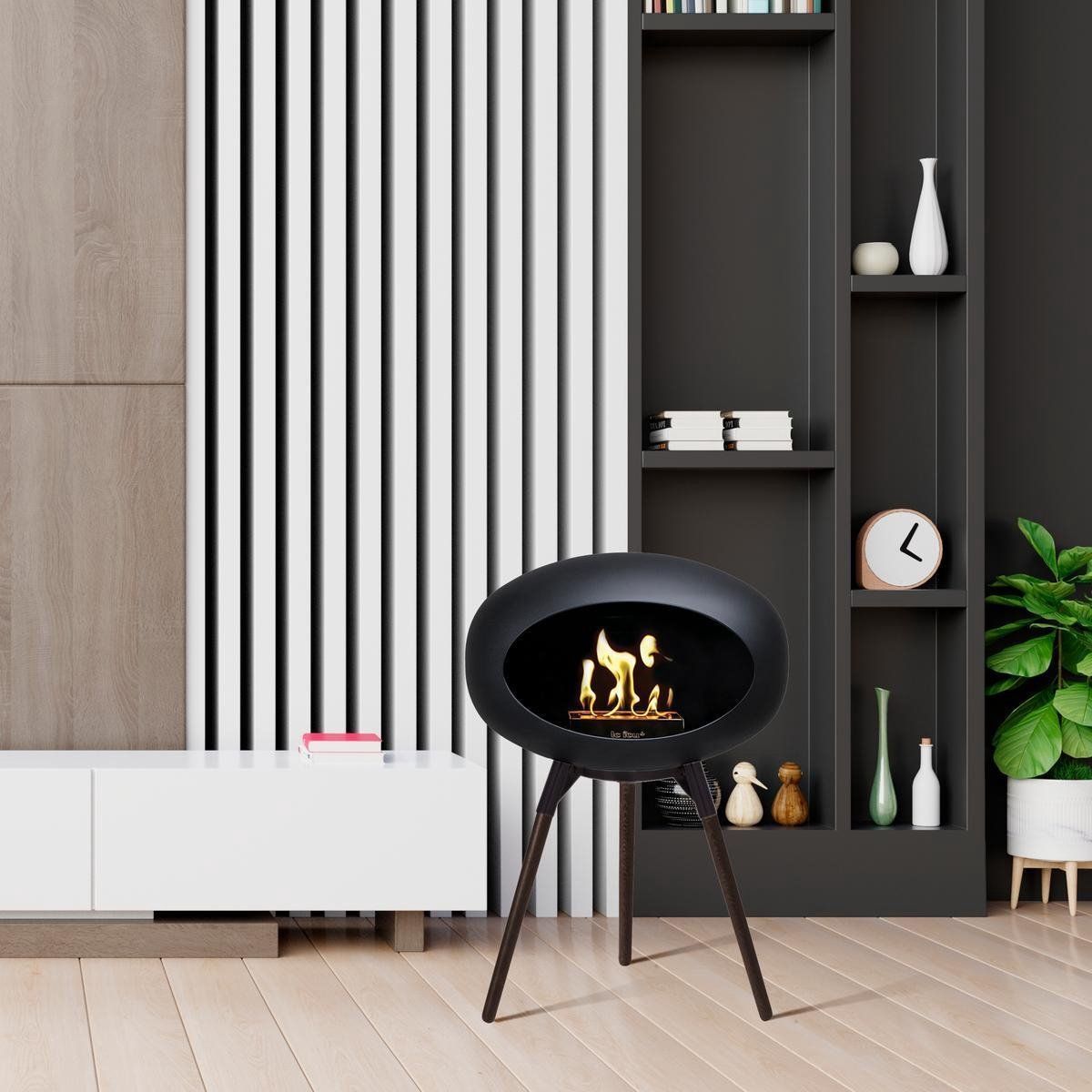 LeFeu Bio Ethanol Haardvuur - Black Ground Wood Low Black Oak Black