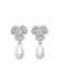 Leo E-Commerce Ltd. NAEMI Boucles d'oreilles argent blanc crème perle fleur pendantes 3,8 cm