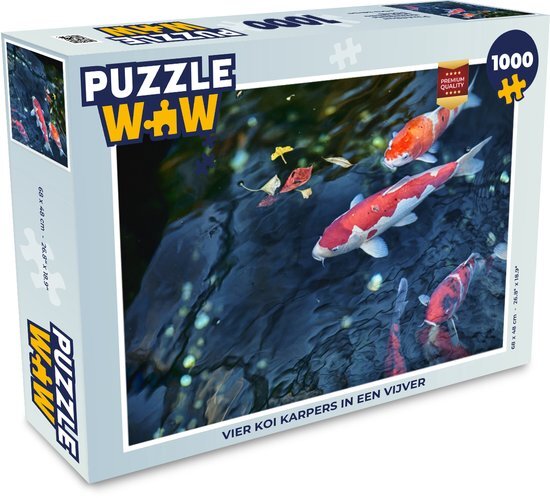 MuchoWow Puzzel Vier koi karpers in een vijver - Legpuzzel - Puzzel 1000 stukjes volwassenen - Sinterklaas cadeautjes - Sinterklaas voor grote kinderen