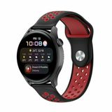 By Qubix Qubix Sport Edition siliconen band - Zwart + rood - Geschikt voor Huawei Watch 5 - 46mm