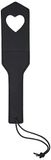 Black Label Lederen Paddle met Uitgesneden Hart - Zwart