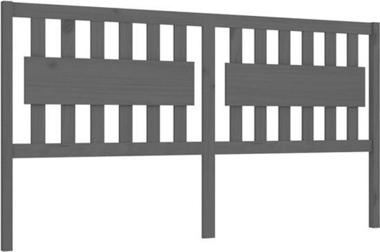 vidaXL Hoofdbord 125,5x4x100 cm massief grenenhout grijs