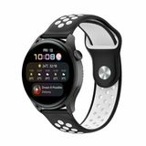 By Qubix Qubix Sport Edition siliconen band - Zwart + wit - Geschikt voor Huawei Watch 5 - 46mm
