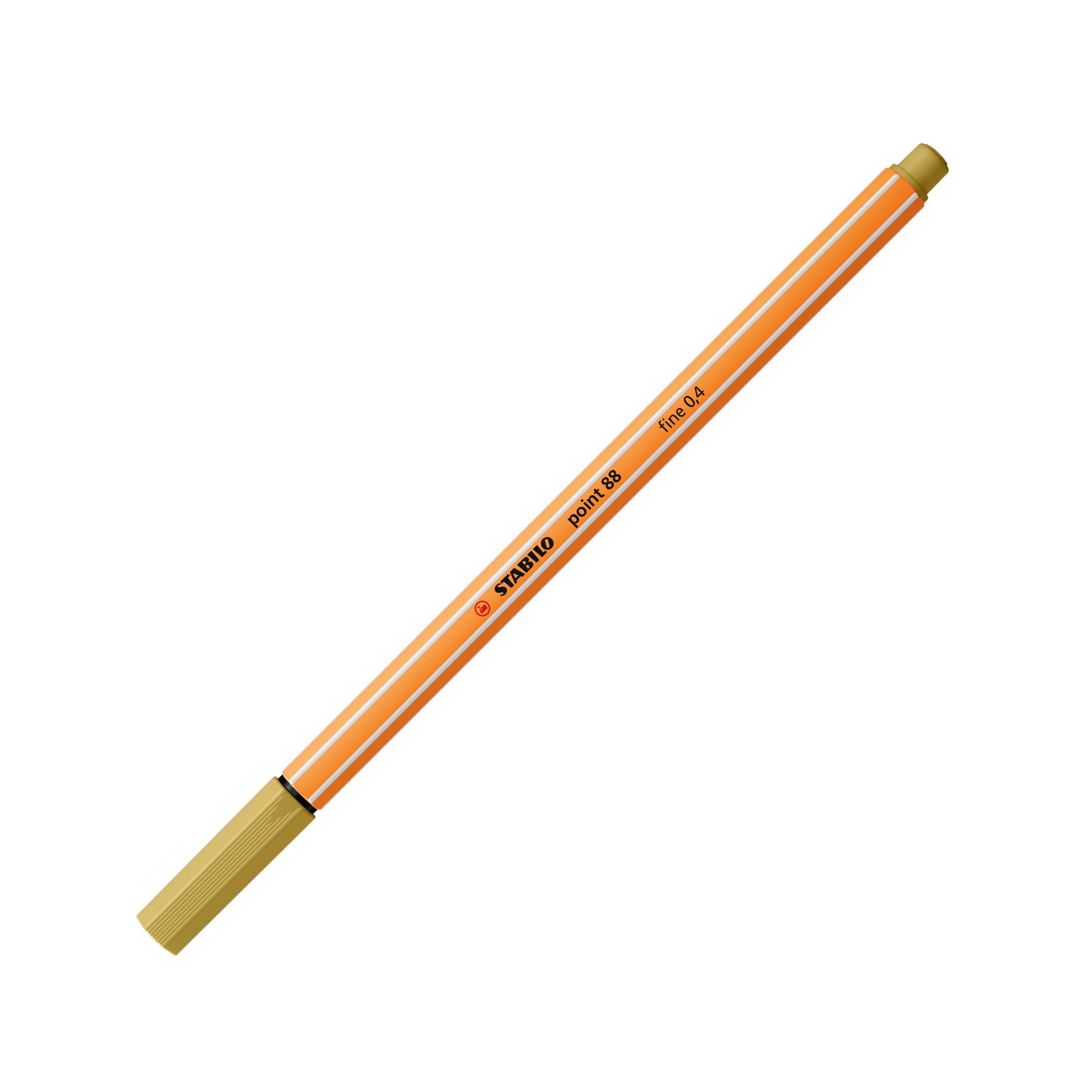 STABILO point 88 Fineliner - 0.4 mm - Khaki - Green/Orange
