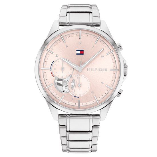 Tommy Hilfiger Dameshorloge met meerdere wijzerplaten, kwarts, met roestvrijstalen armband, Blozen, armband