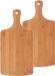 Zeller Bamboe planche à découper en bois avec poignée - 2x pièces - 40 x 19,5 cm