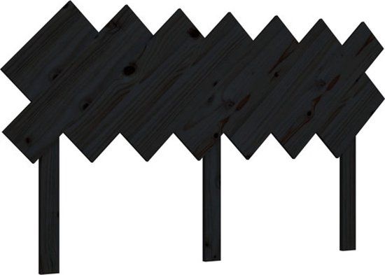 vidaXL Hoofdbord - 141x3x80,5 cm - Massief Grenenhout - Zwart