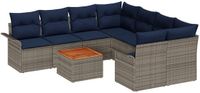 vidaXL Tuinbankenset 9 st Grijs poly rattan