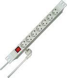 Kopp 930704010 PROFIFVERAL 7-voudig met beschermk.-uur, 2-polig bel. Schakelaar, 5 mm2, 2 m met beschermk.-hoekstekker, 250 VAC, 16 amp.
