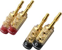 Oehlbach XXL® Fusion Banana Banaanstekker - 4 stuks - Goud/Rood/Zwart