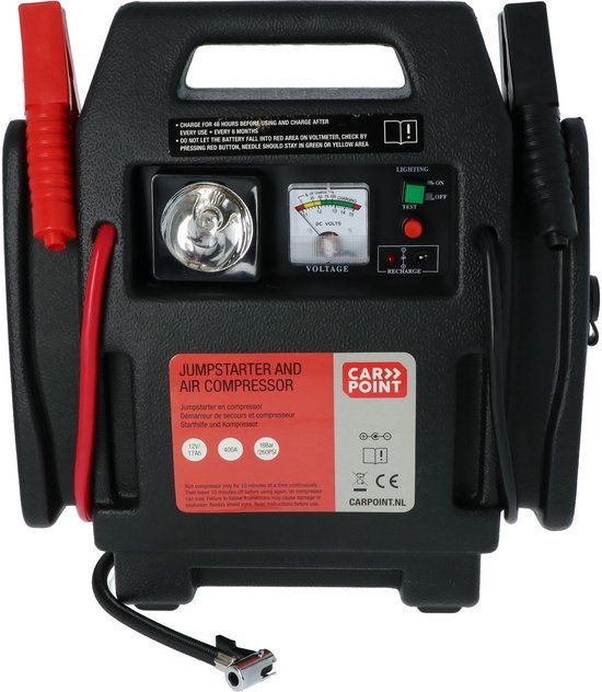 Carpoint Jumpstarter met Compressor zwart/rood
