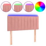 VidaXL Hoofdbord LED 90x5x78/88 cm Fluweel Roze
