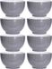 Excellent Houseware Bols à soupe/bols de service - 8x - Venice - céramique - D14 x H8 cm - gris pierre