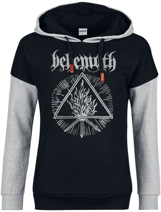 Behemoth Logo Dames Trui met capuchon - zwart/gemêleerd grijs - XL