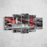 Homemania Tafelbrug 5 steden en landschappen per woonkamer, meerkleurig, 100 x 3 x 60 cm, HM205PKNV-36, polyester, hout