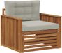 vidaXL Buitensofa Massief Acaciahout en Polyester Naturel en lichtgrijs
