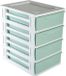 Hega Hogar Ladeblokje/bureau organizer 4x lade - wit/mintgroen - L26 x B35 x H39 cm - kunststof