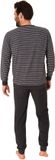 Normann Trend by Normann Herenpyjama in badstof met manchetten in elegante streepjeslook - Grau - Maat 50