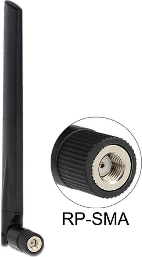 DeLOCK WLAN Antenne - 3 - 5 dBi - Zwart - DLCK-88898