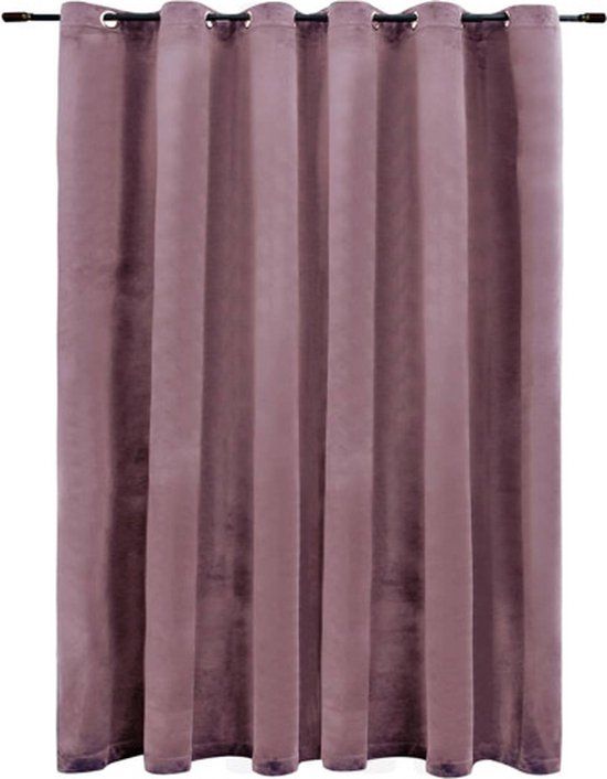 vidaXL Gordijn Verduisterend met Ringen 290x245 cm Fluweel Antiekroze