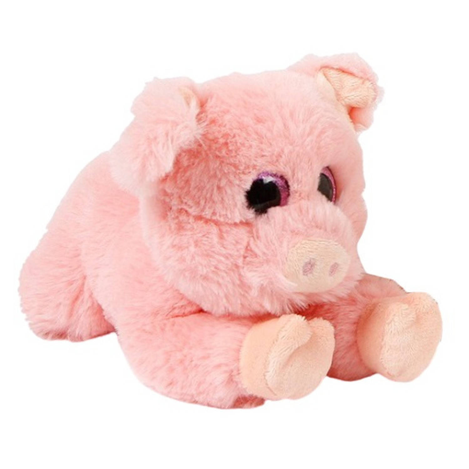 Take me Home knuffel varken liggend 20 cm pluche roze
