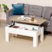 Table basse relevable avec compartiment caché, style moderne, pour salon ou bureau, 100 x 50 x 45 cm, blanche