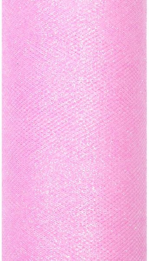 - """Tulle glitters, licht roze, 0.15 x 9m (1 stuks/ 9 lm)"""