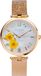 Holzkern Montre femme « Everbloom » fleur de prunier jaune/couleur or