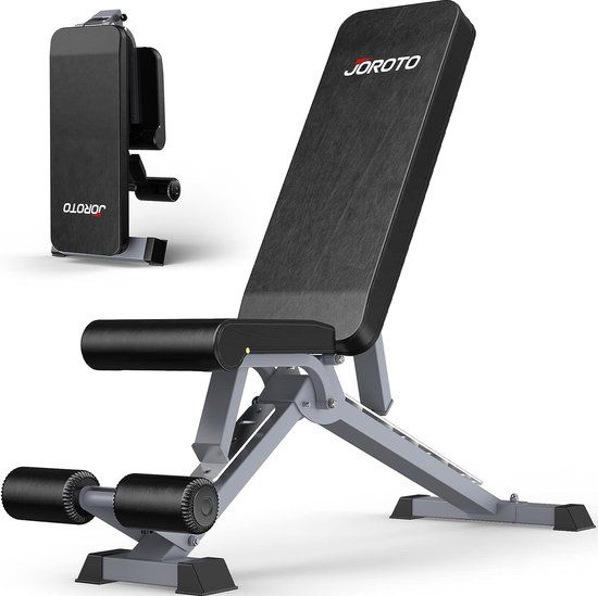 JOROTO MD60 Verstelbare halterbank, inklapbare trainingsbank, schuine bank met 1,5 mm verdikt staal, voor thuis