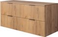 3xE living Armoire de salle de bain, chêne artisanal avec poignées noires, 120 cm