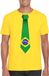 Bellatio Decorations Shoppartners Bv Geel t-shirt met Braziliaanse vlag stropdas heren - Brazilie fan supporter XXL