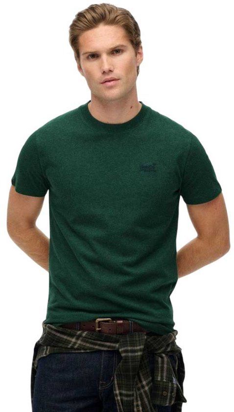 Superdry Essential Logo T-shirt Heren Pitch Green Marl S