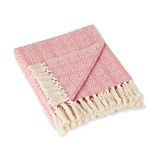 DII Diamond Stitch Geweven Gooi, Katoen, Roos, 50x60