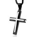 Mendes Jewelry Schakelketting Venetiaans Zwart met Zwart-Zilverkleurig Kruis Hanger