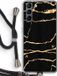Case Company® - Samsung Galaxy S21 Case with Cord - Gold Marble - Black Cord - All-Around Protection
