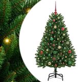 vidaXL Kunstkerstboom 150 cm 150 LED's Warmwit PVC en Staal Groen